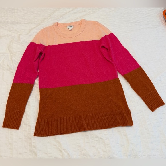 J.Crew Colorblock crewneck sweater in extra-soft yarn - Picture 3 of 7